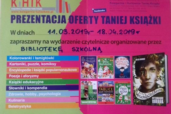 Prezentacja oferty wydawniczej KiHTK w bibliotece szkolnej